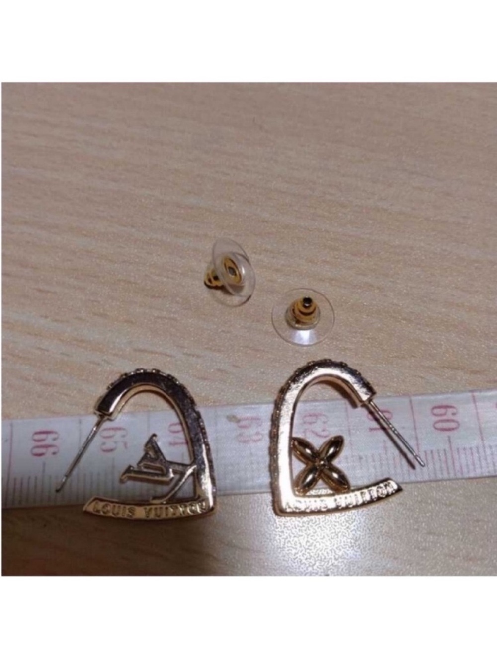 Louis Vuitton 18K Gold Plated Crystal-Trim Earrings - Picture 5 of 10